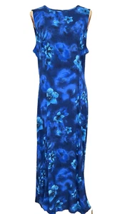 Vintage Dress Back Cut Out Detail Blue Floral Fit Modern 12 - Picture 1 of 12