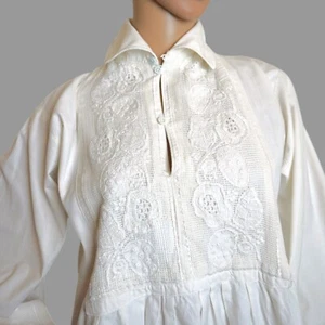 Auténtica Camisa Rumana Vintage con Intrincado Bordado de Seda Talla XS-S - Imagen 1 de 11