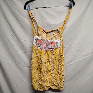 Savanna Jane Womens Size M Medium Yellow Rose Pattern Cami Top Shirt - Picture 1 of 16