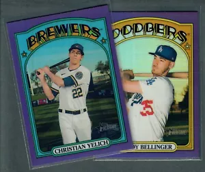 Topps Heritage 2021 refractor púrpura ~ tú eliges ~ completa tu conjunto ~ sp - Imagen 1 de 20