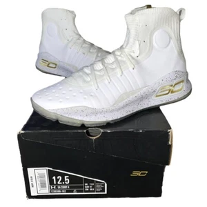 2017 Under Armour Steph Curry 4 IV Finals White Ice Gold 12.5 1298306-102 W/ Box - Picture 1 of 9