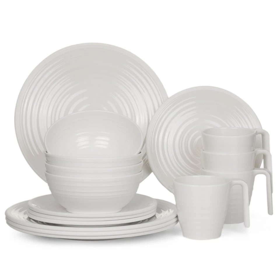 MORITZ 16 tlg. Melamin Geschirrset Camping Geschirr Teller Schüsseln Tassen Wohnmobil