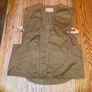Vintage Bob Allen Gun Club Shooting Shotgun Vest Tan Beige Size 44 USA Mint Iowa - Picture 1 of 10