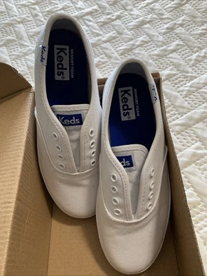 Keds Originals Champion CVO Kids White Slip In Shoes Size 1 New In Box - Image 1 of 4