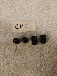 GMC Aluminum Valve Stem Covers Set Of 4... Black - Picture 1 of 2