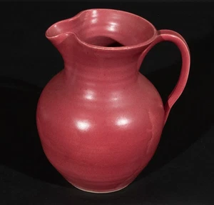 Virginia Shelton Hand-thrown Red Pitcher 1989 Shelton's Pottery 8 1/2 Inches - Picture 1 of 7