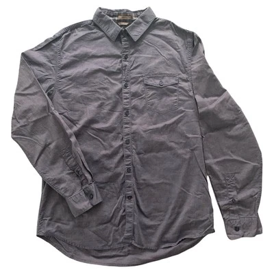 Guess Logan Regular Fit Button-Up Shirt Large Men's Long Sleeve Gray Cotton - Image 1 of 4