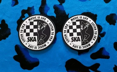 SKA - SKA IS LIFE - LISTEN TO SKA -  PAIR OF PRINTED ROUND COASTERS - Image 1 of 2