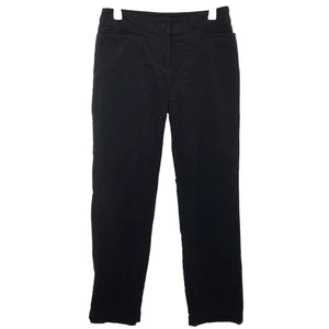 Eileen Fisher Velvet Pants Straight Leg Mid Rise Black Pockets Petite Small - Picture 1 of 8