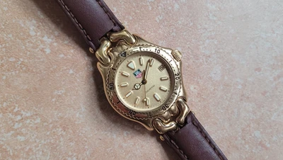 Tag Heuer S94.413 Womens Midsize SEL Watch Gold Brown Leather Sports Elegance - Image 1 of 4