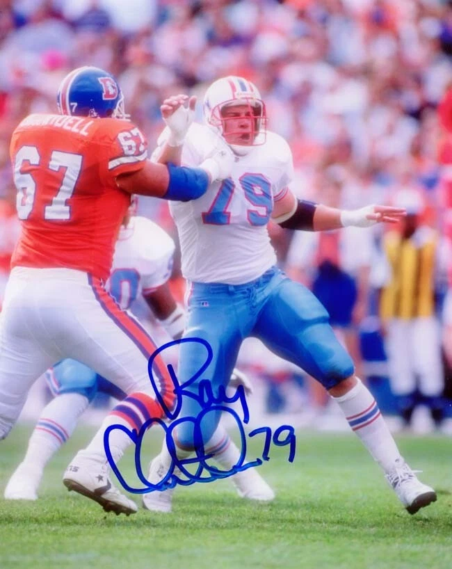 Foto firmada por Ray Childress Houston Oilers 8x10 ¡CERTIFICADO DE AUTENTICIDAD! Foto 1 de 1