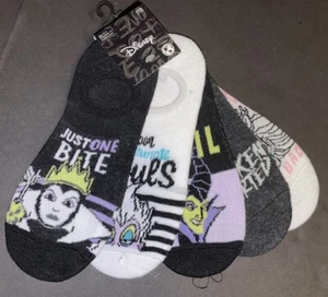 DISNEY VILLAINS 5 PACK NO SHOW LINERS WOMENS SOCKS NEW! - Picture 1 of 1