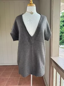 EUC L Rene Lezard V-Ausschnitt Strickweste braun meliert Wolle Kaschmir Viskose Mischung Pullover - Bild 1 von 11