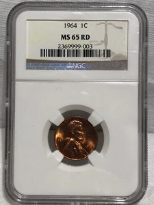 1964 Lincoln Memorial Cent NGC MS 65 RD - Picture 1 of 3