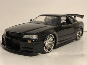 JADA BTK 2002 NISSAN SKYLINE GT R R34 BLACK 1:24 DIECAST MODEL CAR NEW NO BOX - Picture 1 of 9
