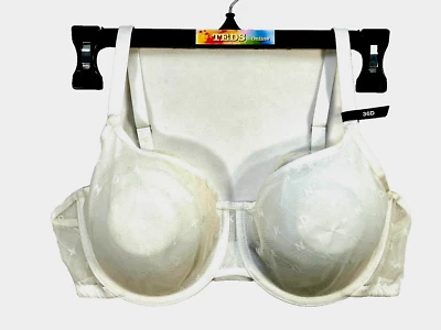 NWD DKNY Women's 36D Monogram Mesh Unlined Underwired Demi Bra DK4039 White - Image 1 of 4