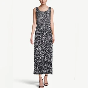 Women’s Chicos Maxi Dress Size 2=12/14 Printed Knit Tie Waist Black/White NWT - Picture 1 of 8