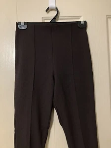 Chocolate Brown Pants Slacks Trousers Elastic Waist Womens Size 8 - Picture 1 of 9
