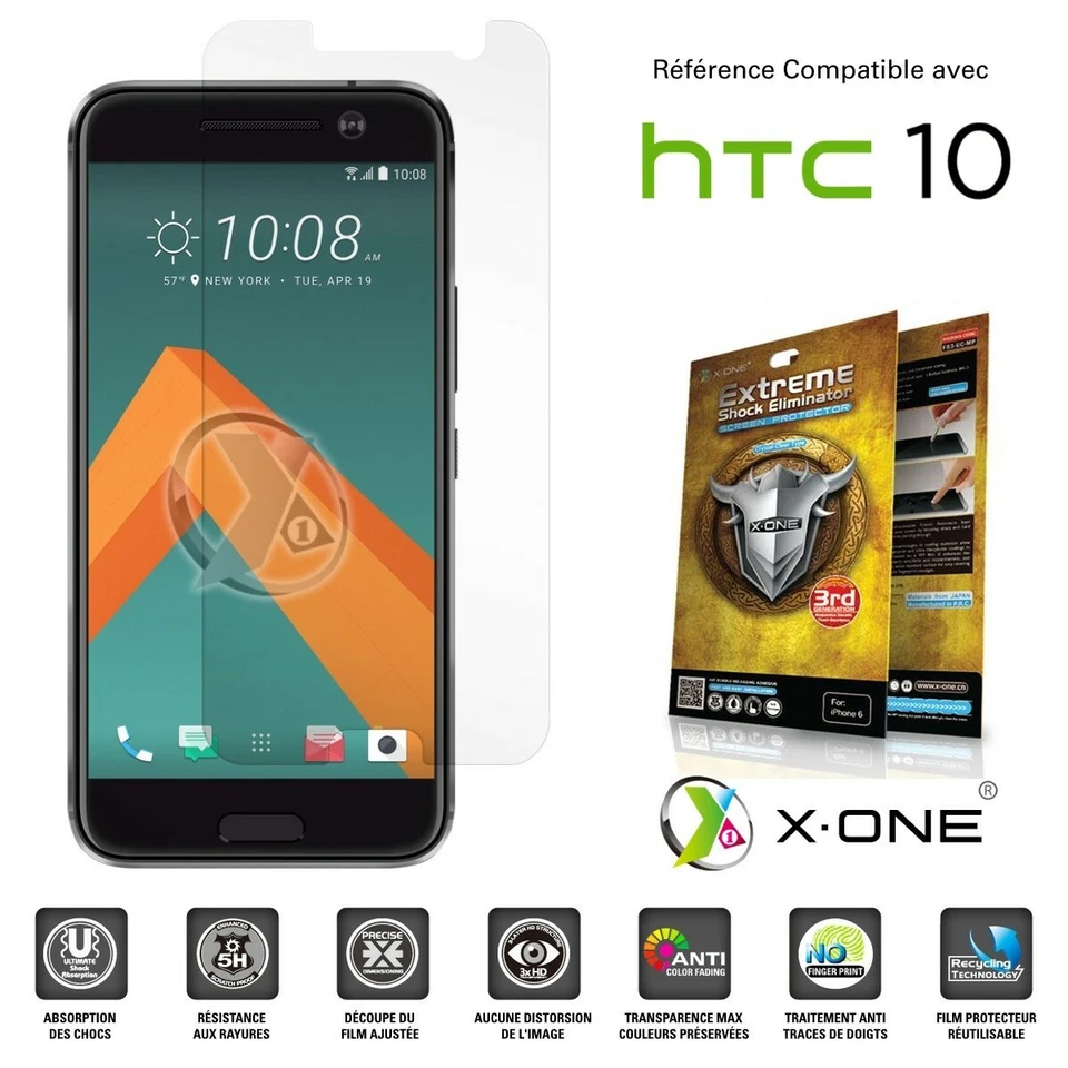 HTC 10 - Film de Protection - X-One ® Extreme Shock Eliminator (3rd generation) - Photo 1/3