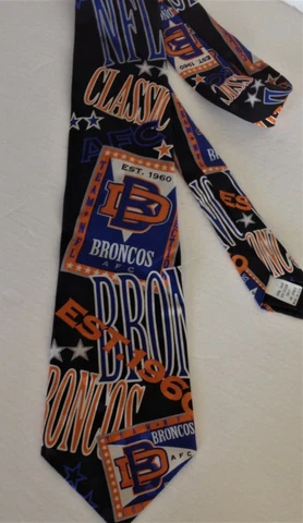 1992 Ralph Marlin DENVER BRONCOS NECK TIE Silk NFL FOOTBALL Men RM STYLE Necktie Cover