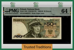 TT PK 142c 1986-88 POLAND 50 ZLOTYCH PMG 64 CHOICE UNCIRCULATED! - Picture 1 of 2