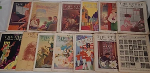 The Etude Music Magazine lot of 13, 1920-30s - History, Teaching, Vintage Ads - Picture 1 of 3