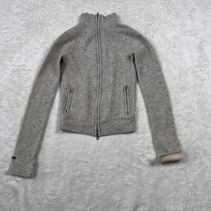 Vintage Abercrombie And Fitch Gym Issue Sweater Small Wool Zip Up Stretch Mock - Picture 1 of 11