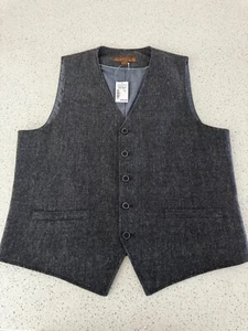 mens warehouse vest pronto uomo blue mens formal vest dark gray size large NWT - Picture 1 of 3
