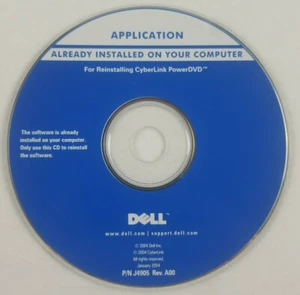 Dell Applications DVD CD P/N J4905 Rev A00 January 2004 Cyberlink PowerDVD - Picture 1 of 2