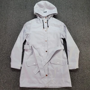 Helly Hanson Rain Coat Womens Medium Silver Gray Lyness Waterproof Jacket Tech - Picture 1 of 15