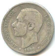 Espagne 1 peseta argent Alfonso XII 1882 n°438