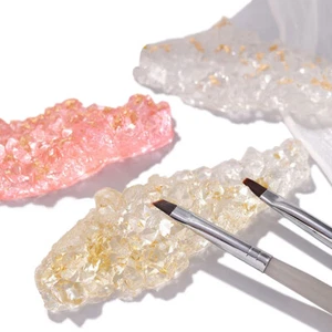 Golden Foil Ice Mountain Nail Art Brush Holder Stand, Background Photo Props - Picture 1 of 12