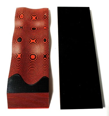 2 BLACK / RED LAYERED .250" G-10 KNIFE HANDLE MATERIAL SCALES 6" x 2" G10