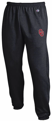 Oklahoma Sooners Men's Oversized Black Closed Bottom Powerblend Sweatpants Cover