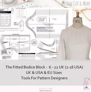BLOQUE DE CORPIÑO BÁSICO - TALLAS UK/USA/EU - HERRAMIENTAS PARA CORTADORES DE PATRONES Y DISEÑADORES - Imagen 1 de 12