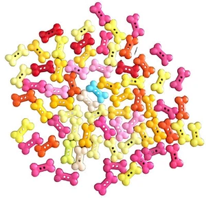 30 assorted colour Dog Bone 17mm Buttons - Picture 1 of 1