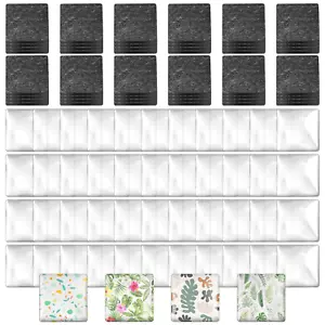 96Pcs Craft Magnets Glass Magnet with Adhesive Backing and Transparent Clear Gla - Picture 1 of 7