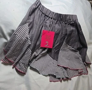 Deux par deux Girls Vintage Violet Stripe Handkerchief Style Swing Skirt Size 8Y - Picture 1 of 4