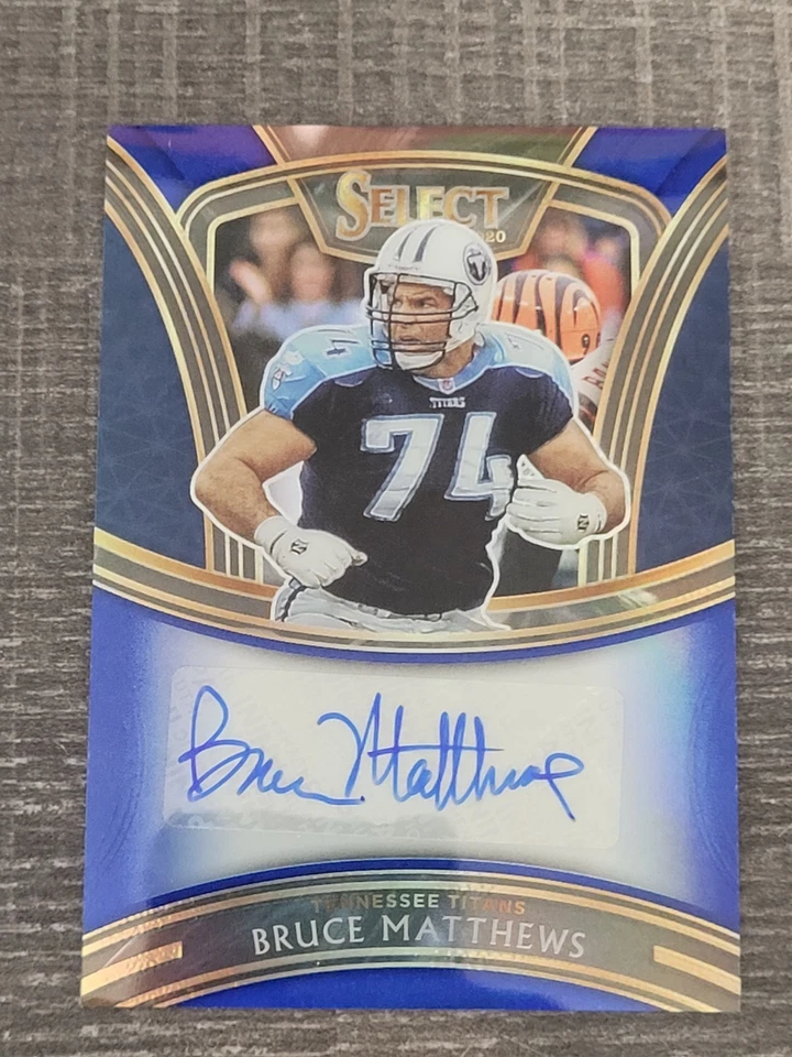 2020 Panini Select Signatures Blue Prizm Bruce Matthews #SS-BMA Auto HOF /99 - Image 1 of 4