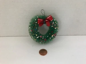 Vintage Flaschenbürste Kranz mit Glitzer und Schleife 3" - Bild 1 von 2