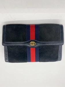 Bolso Clutch Gucci Vintage Perfumes Gamuza Línea Jerez Autenticidad - Imagen 1 de 10