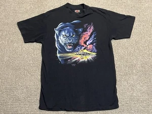 Vintage Harley Davidson 3D Emblem Black Panther Single Stitch Shirt 1990 L - Bild 1 von 16