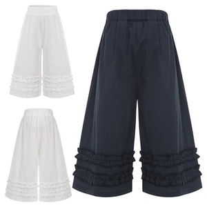 Toddler Girls Curly Hem Palazzo Sweet Trousers Home Wear Ruffle Pants Ruffled - Picture 1 of 35