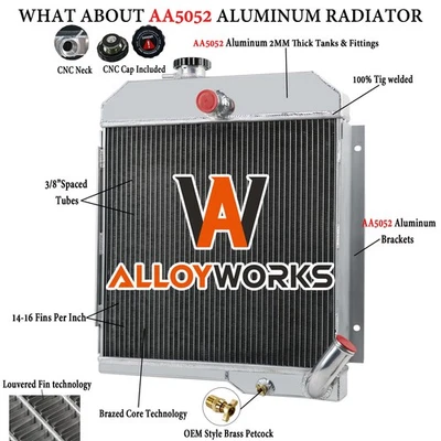 4-ROW CORE ALUMINUM RADIATOR FITS 1965 1967 1968 Jeep CJ5 CJ6 DJ6 DJ5  w/225 V6 - Imagem 1 de 4