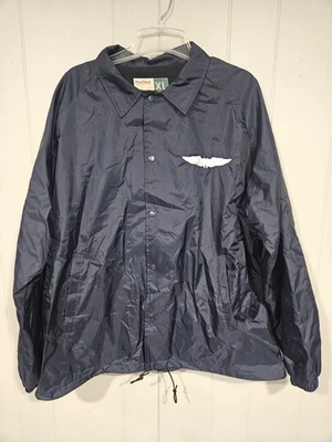 Vtg Wear Guard Nylon Windbreaker Jacket XL Cotton Lined Snap Embroidered Wings  - Image 1 of 4