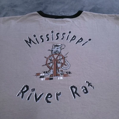 Camisa De Colección Mark Twain Riverboat Hannibal Missouri River Rat Ringer XL Envejecida Foto 1 de 4