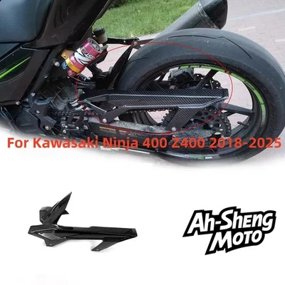 Guardabarros trasero contra salpicaduras 100 % fibra de carbono para Ninja 400 500 2018-2025 Foto 1 de 4