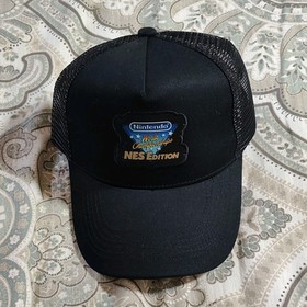 Nintendo Black Adjustable Trucker Hat Men Video Games World Championships NES