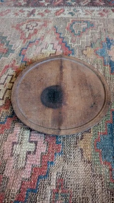 Antique Early Country Primitive Wood Round Plate Cutting Board 8.5" Patina - Image 1 of 4