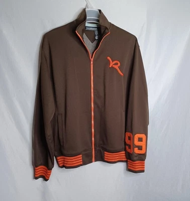 Chaqueta Rocawear Para Hombre Mediana Marrón Naranja Cremallera Completa 99 Pista Universitaria Retro Hip Hop Foto 1 de 4